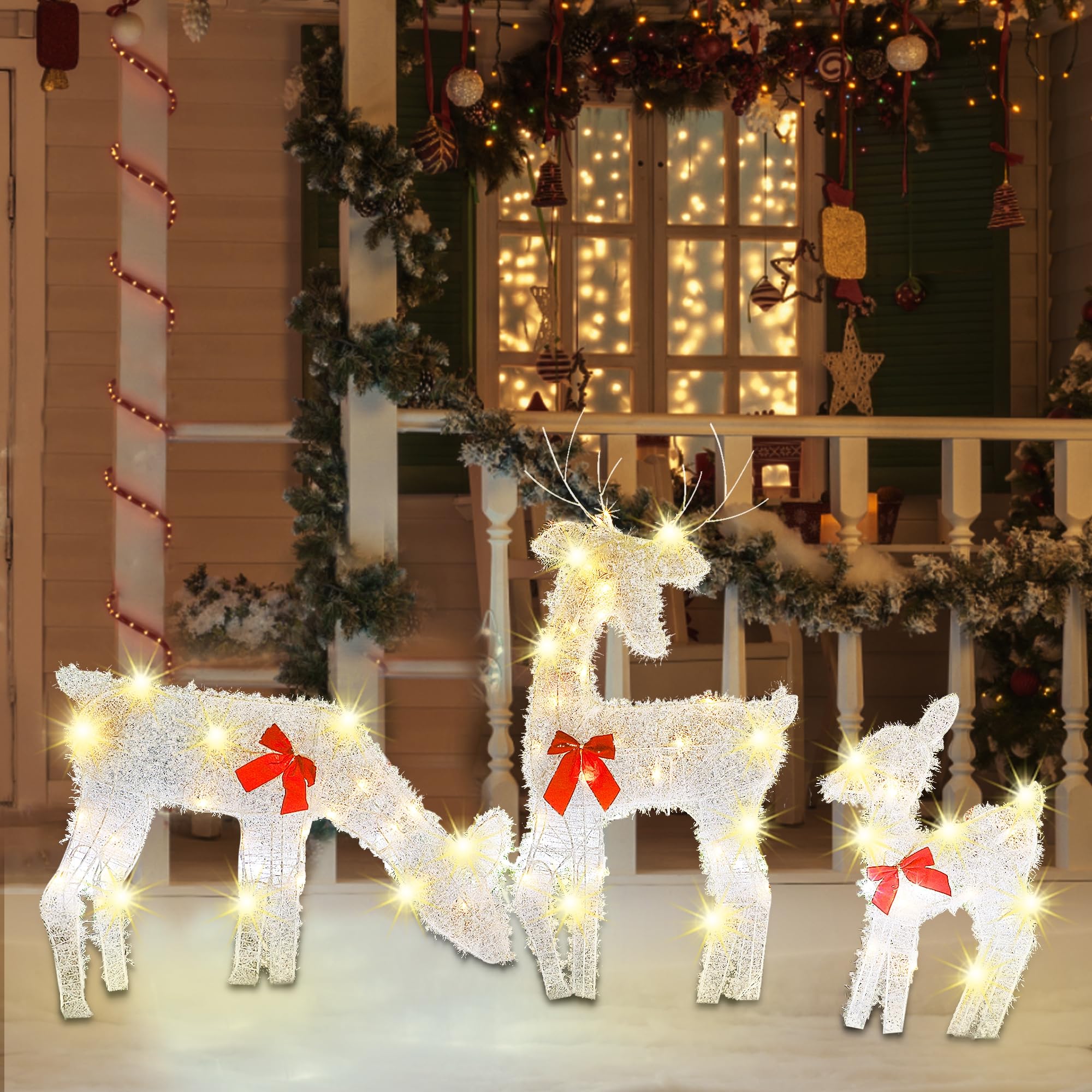 Amazon.co.jp: Joliyoou クリスマスヤードデコレーション 3個セット 60